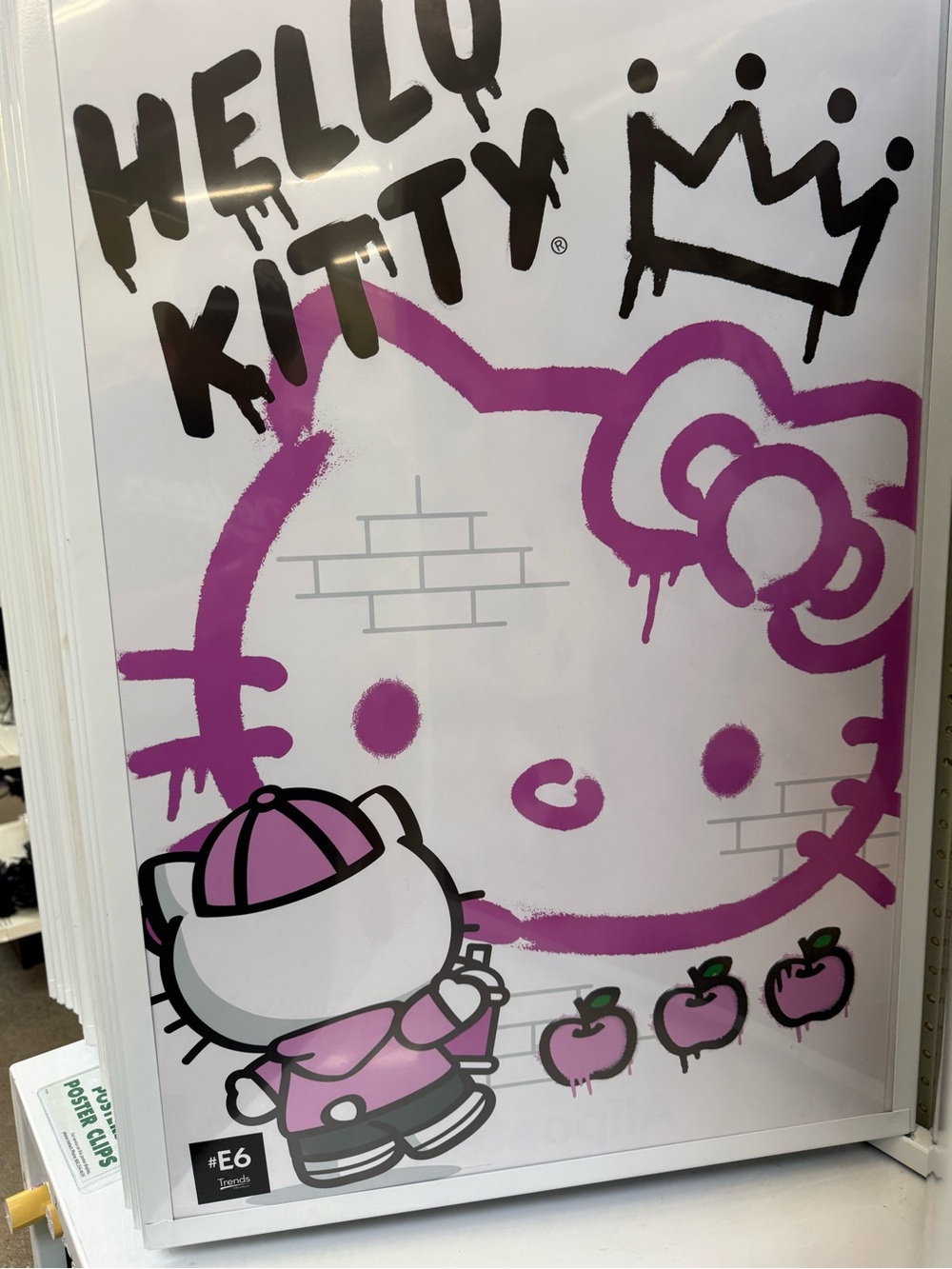 Hello Kitty Pink & Black Street Art Print